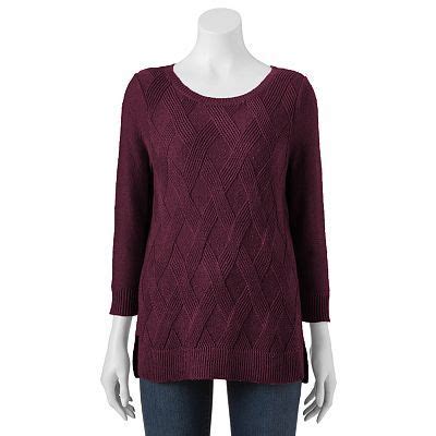 Women S Croft Barrow Solid Textured Sweater Textured Sweater