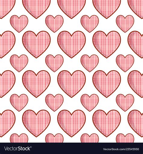 Checkered Hearts Love Pattern Background Vector Image