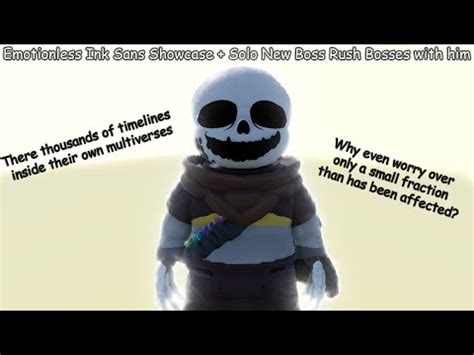 Emotionless Ink Sans Showcase Solo New Boss Rush Bosses With Him