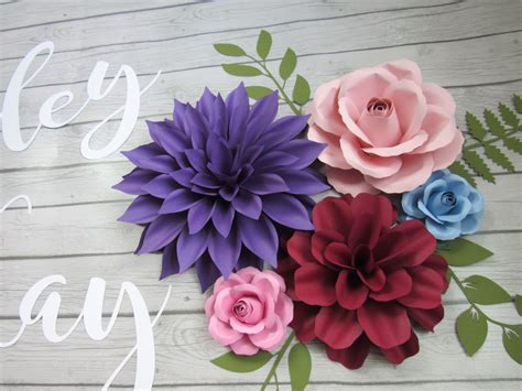 Eleven Piece Paper Flower Set Color Etsy