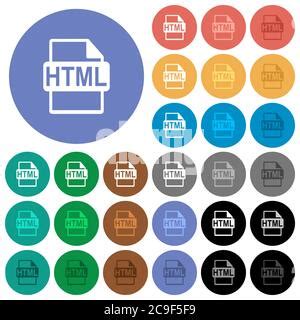 Formato de archivo HTML iconos planos de colores múltiples sobre fondos