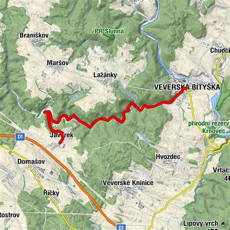 Das Tal des Weißen Bachs BERGFEX Radfahren Tour Südmährische Region