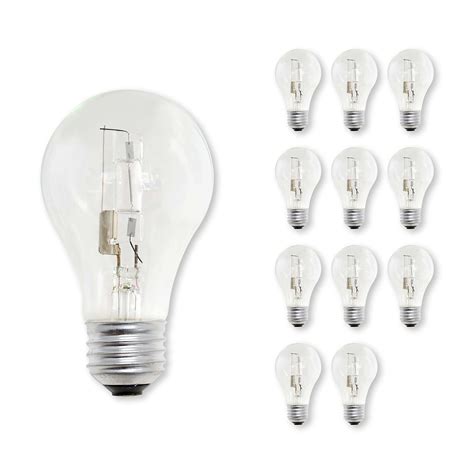 Bulbrite 43 Watt Dimmable Clear A19 Halogen Light Bulbs with Medium (E26) Base (6/Pack) (860620 ...