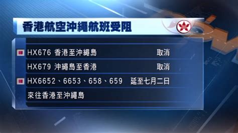 香港部分往來沖繩航班將取消或延誤 Now 新聞