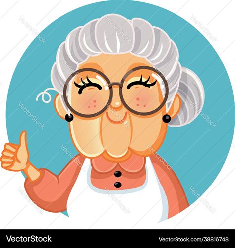 Happy Grandma Making Appreciation Gesture Vector Image