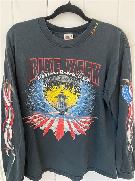 Vintage Bike Week Daytona Long Sleeve T Shirt Wi Gem