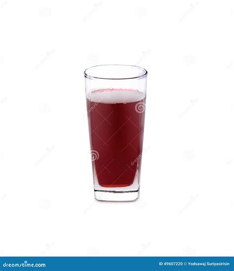 Glass Of Roselle Juice On White Stock Photo Image Of Closeup