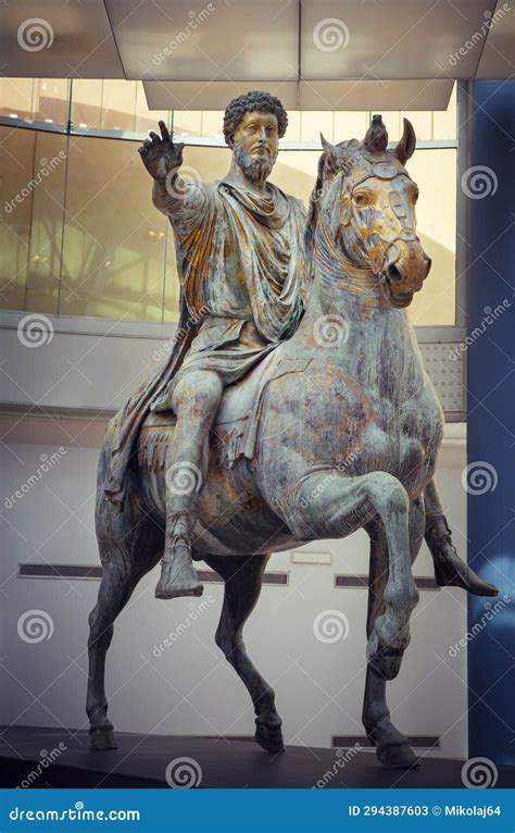 The Statue Of Marcus Aurelius On The Horse In The Palazzo Dei