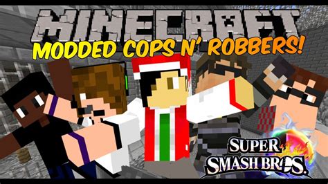 Minecraft Modded Cops N Robbers SMASH BROS TOURNAMENT YouTube