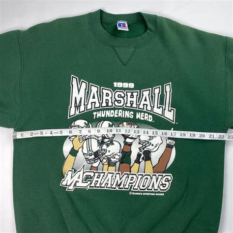 VTG 90s Marshall University Football Crewneck Pullove… - Gem