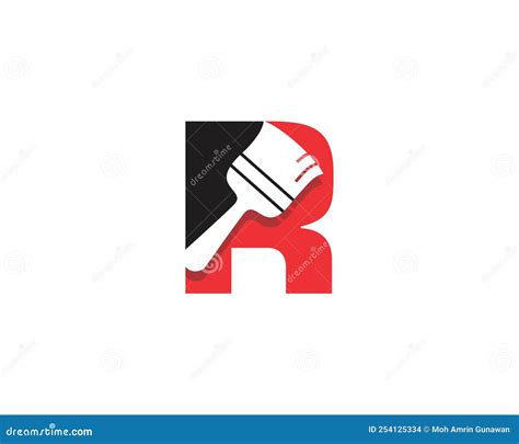 Letter R With Paint Brush Logo Vector 001 Stock Vector Illustration