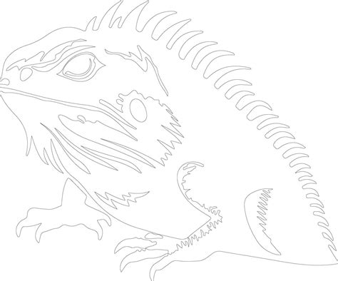 bearded dragon outline silhouette 39056825 Vector Art at Vecteezy