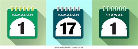 Islamic Hijri Calendar Syawal Ramadan Month Stock Vector Royalty Free