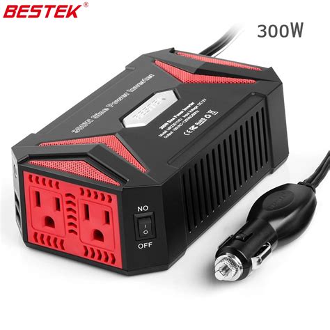 BESTEK 300W Power Inverters 12V Pure Sine Wave Inverter Charger Power Supply 4.2A Dual Smart ...