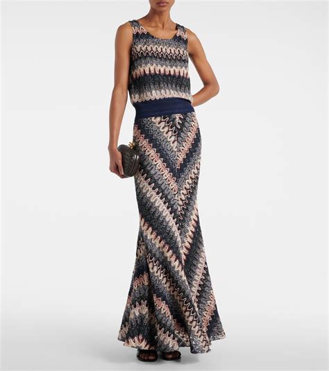 Zig Zag Metallic Knit Maxi Skirt In Multicoloured Missoni Mytheresa