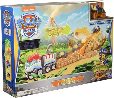 Paw Patrol Pista True Metal Dino T Rex Rescue Env O Gratis