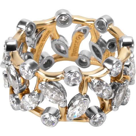 Tiffany And Co Schlumberger Vigne Ring In Platinum And K Yellow Gold