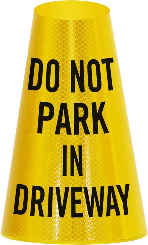 SmartSign Do Not Park In Driveway Bright Reflective Cone Message