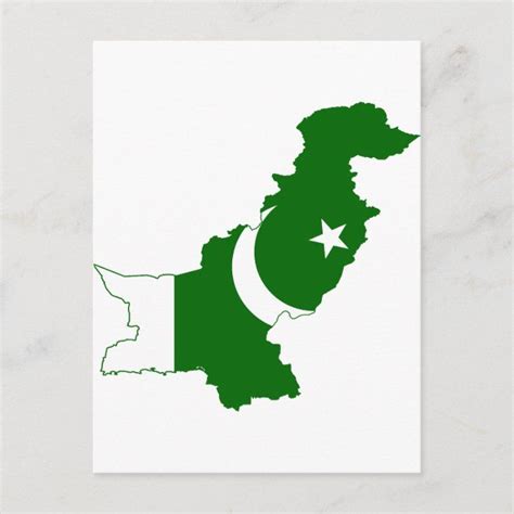 Pakistan Map Flag Postcard | Zazzle | Pakistan map, Pakistan gift ideas ...