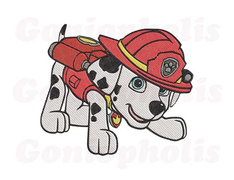 Marshall Paw Patrol 02 Filled Embroidery Design 3 Sizes 4x4 Etsy