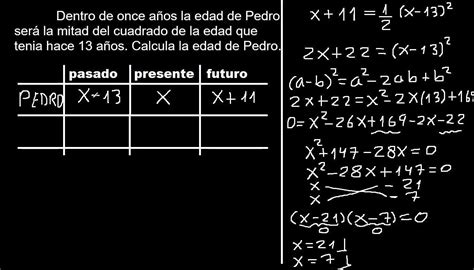 determinar la edad de pedro sabiendo que dentro de 11 años tendrá la