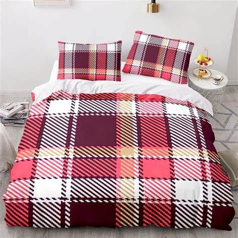 Traditional Plaid Comforter Cover Gingham Geometric Checker Bedding Set