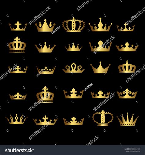 Crown Icon Set Heraldic Symbol Illustration Stock Illustration ...