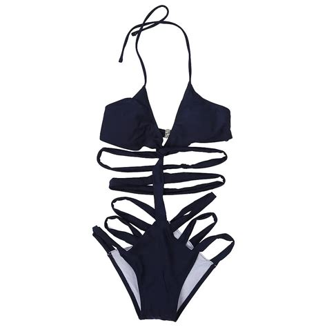 Aliexpress Buy Hot Strappy Sexy Swimsuit Swimwear Bathing Monokini Push Up Padded Bikini
