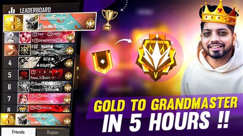 Gold To In Grandmaster Just 5 Hours😱 Rank Pushing Highlights With