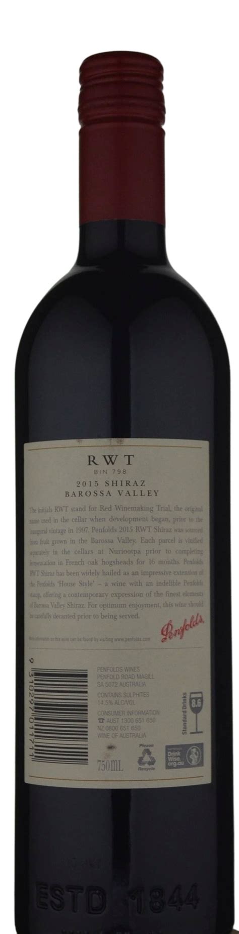 Penfolds Rwt Barossa Valley Shiraz 2015 20500 In Stock Cellarit