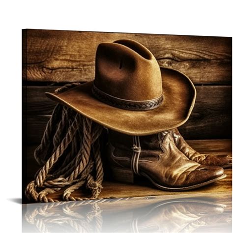 Nawypu Western Decor Cowboy Wall Art For Men S Bedroom Office Canvas