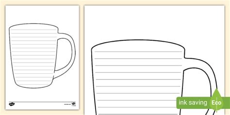 Mug Writing Template Lehrer Gemacht Twinkl