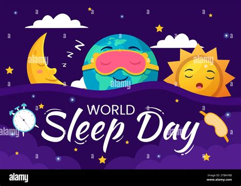 World Sleep Day Vector Illustration On March 15 With People Sleeping