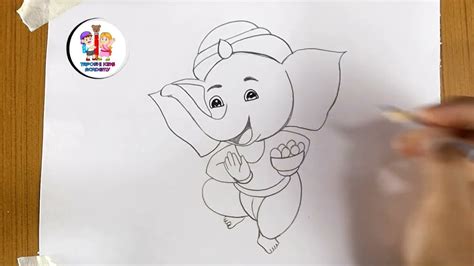 Cute baby bal ganesha with ladoo@Taposhi kids academy