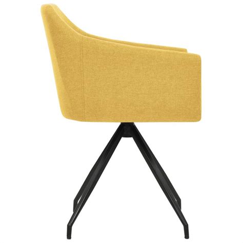 Swivel Dining Chairs 6 Pcs Mustard Yellow Fabric