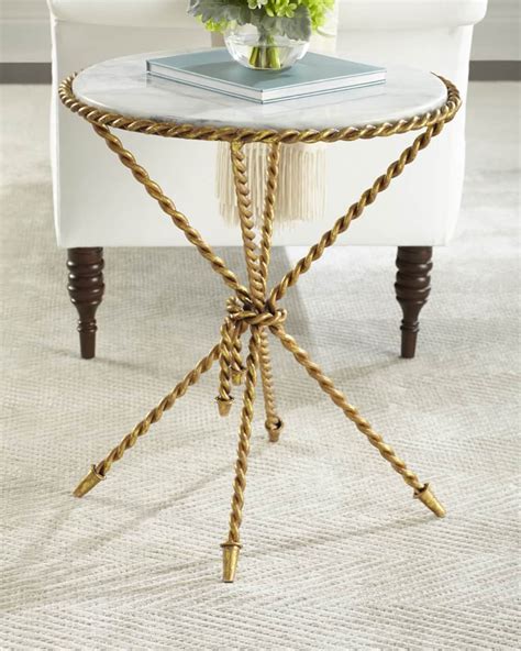 Tazio Marble Top Side Table Neiman Marcus