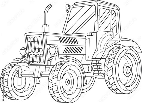 Tractor Outline Vector Illustration. Coloring Book For Kids. Coloring ...