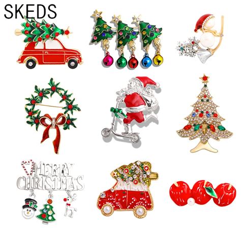 Skeds Broche Arbre De No L En Mail Pour Femmes Et Enfants Broches De