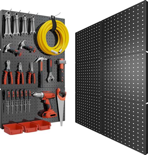 FZK Peg Board Metal Pegboard 6PCS Pegboard Pegboard Wall Organizer