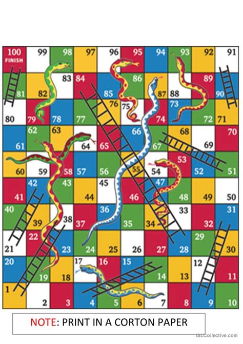 SNAKE AND LADDERS BOARD GAME boar…: English ESL worksheets pdf & doc