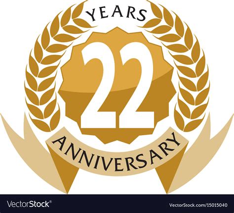 22 Years Ribbon Anniversary Royalty Free Vector Image