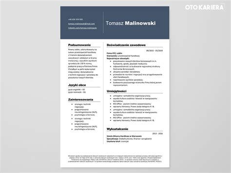 Puste CV do wypełnienia gotowe szablony Word PDF