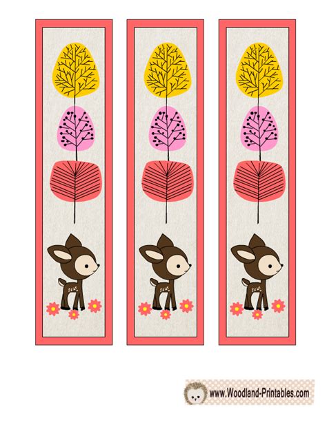 Free Printable Woodland Animals Bookmarks