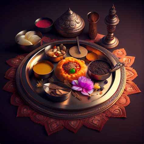 Premium Photo | Hindu food menu traditional indian food in the table