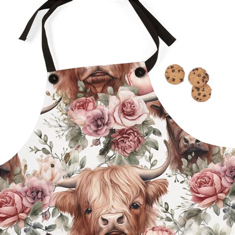 Highland Cow Kitchen Apron, Cow Kitchen Decor, Gift for Cow Lover
