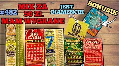 Zdrapki Lotto 482 Mix za 50 zł Bonus BINGO Znalazłem MAM WYGRANE