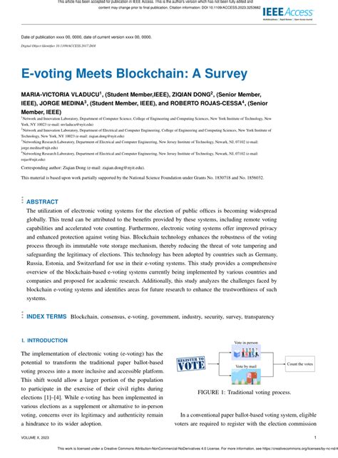 Pdf E Voting Meets Blockchain A Survey