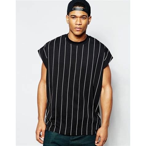 Asos Super Oversized Sleeveless T Shirt In Vertical Stripe 28 Liked