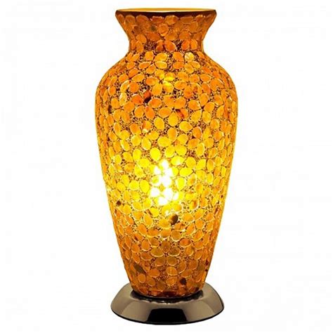 Brown Flower Mosaic Glass Vase Lamp Table Lamps Glass Vase Lamps