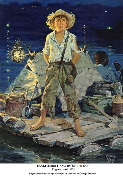 Mark Twain 1835 1910 Adventures Of Huckleberry Finn Norman Rockwell